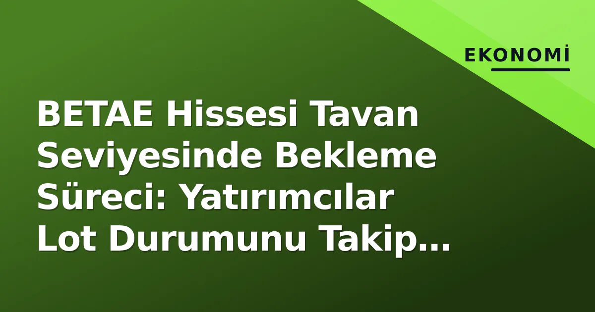 BETAE Hissesi Tavan Seviyesinde Bekleme Süreci: Yatırımcılar Lot Durumunu Takip Ediyor BETAE Hissesi Tavan Seviyesinde Bekleme Süreci: Yatırımcılar Lot Durumunu Takip Ediyor
