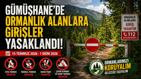 Gümüşhane'de Ormanlık Alanlara Giriş Yasaklandı: 1 Ekim 2026'ya Kadar Geçerli