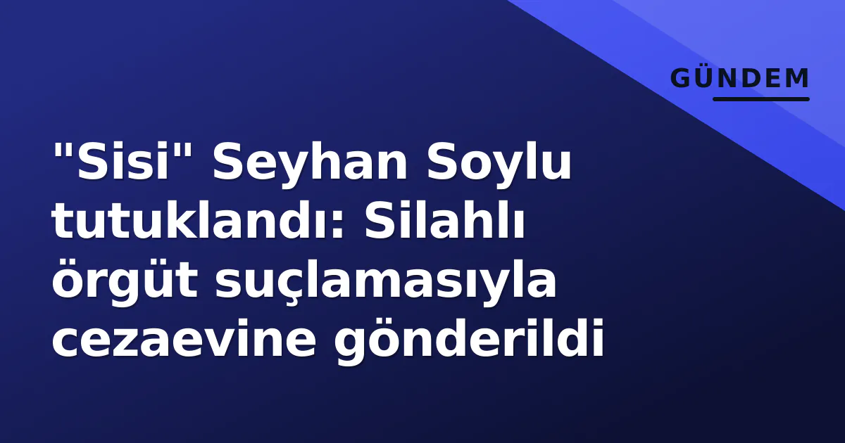 "Sisi" Seyhan Soylu tutuklandı: Silahlı örgüt suçlamasıyla cezaevine gönderildi "Sisi" Seyhan Soylu tutuklandı: Silahlı örgüt suçlamasıyla cezaevine gönderildi