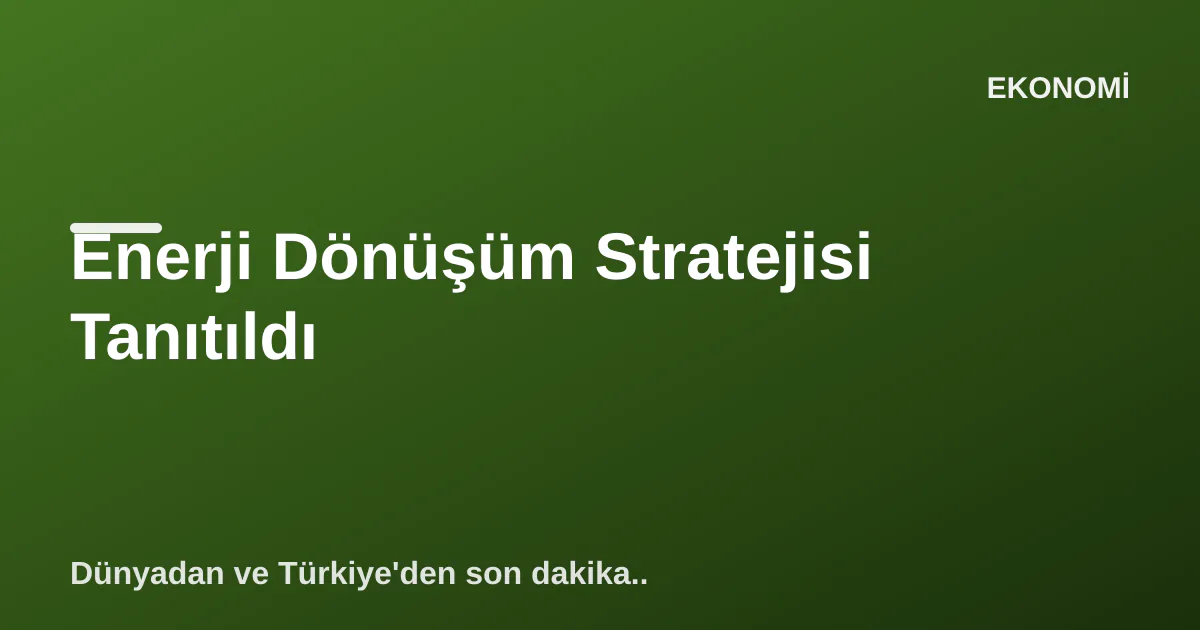 Enerji Dönüşüm Stratejisi Tanıtıldı Enerji Dönüşüm Stratejisi Tanıtıldı