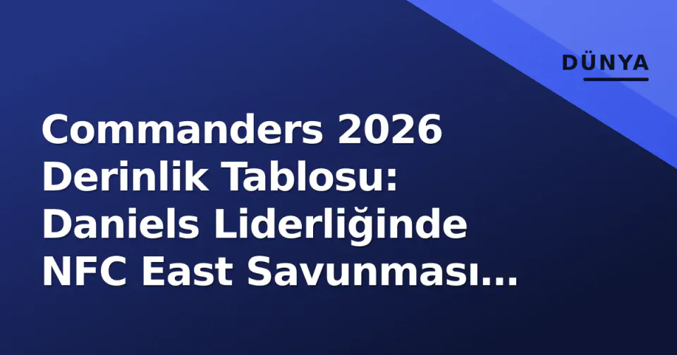 Commanders 2026 Derinlik Tablosu: Daniels Liderliğinde NFC East Savunması Başlıyor görseli