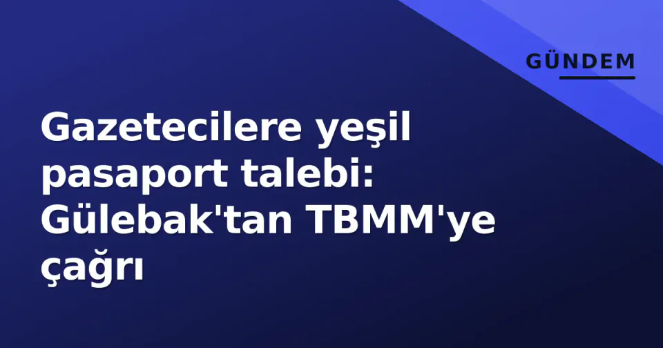 Gazetecilere yeşil pasaport talebi: Gülebak'tan TBMM'ye çağrı görseli