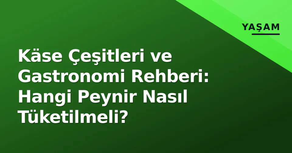 Käse Çeşitleri ve Gastronomi Rehberi: Hangi Peynir Nasıl Tüketilmeli? görseli