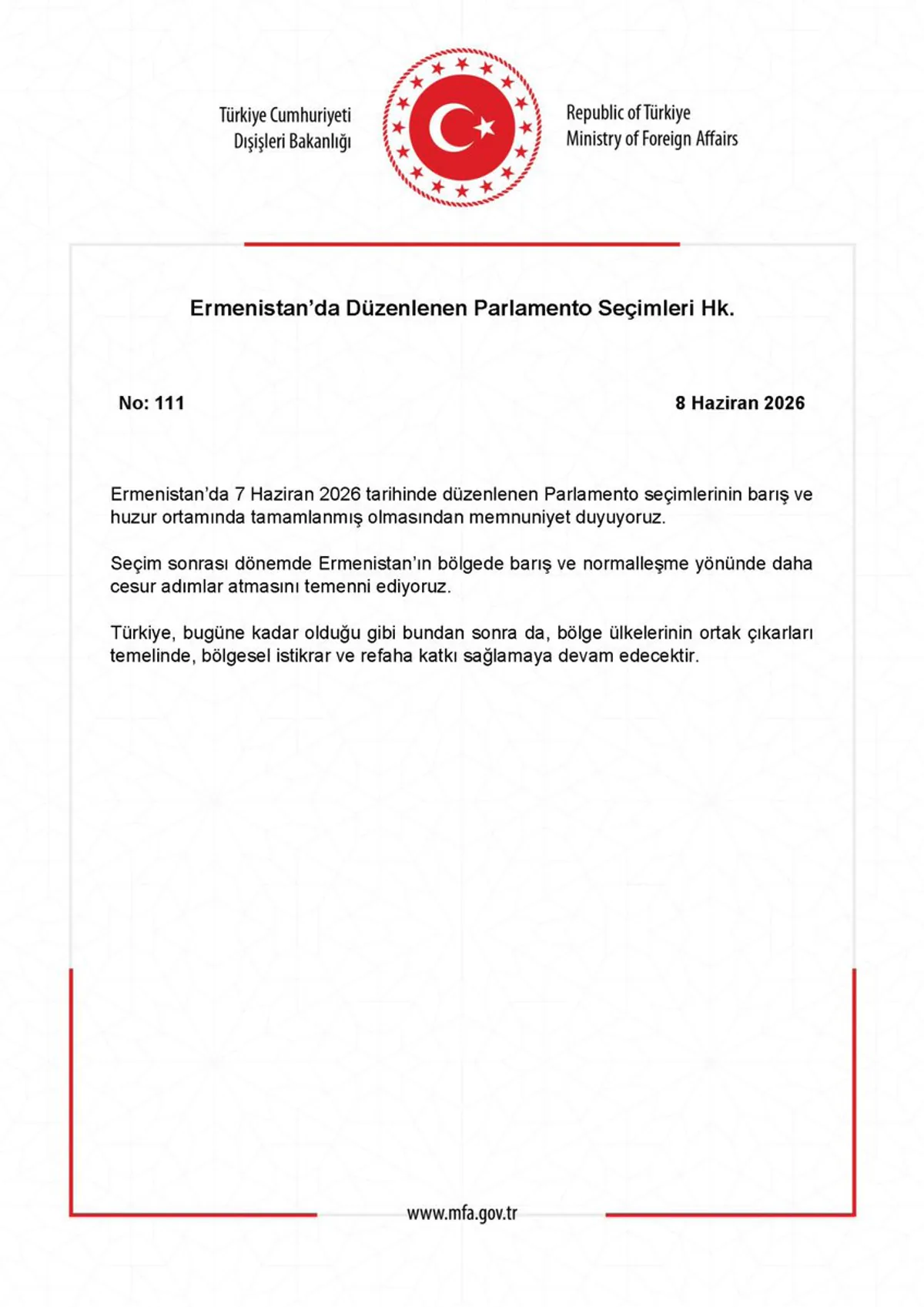 Türkiye'den Ermenistan'a Kritik Mesaj: Normalleşme Sürecinde Yeni Dönem Türkiye'den Ermenistan'a Kritik Mesaj: Normalleşme Sürecinde Yeni Dönem