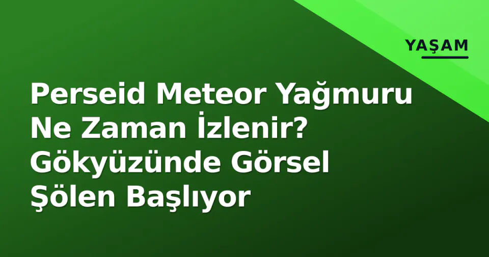 Perseid Meteor Yağmuru Ne Zaman İzlenir? Gökyüzünde Görsel Şölen Başlıyor görseli