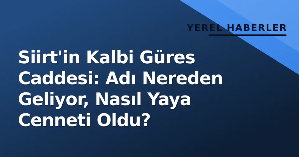 Siirt'in Kalbi Güres Caddesi: Adı Nereden Geliyor, Nasıl Yaya Cenneti Oldu? görseli