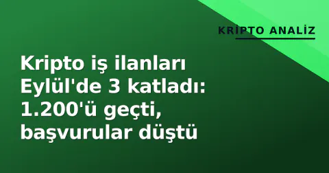 Kripto iş ilanları Eylül'de 3 katladı: 1.200'ü geçti, başvurular düştü