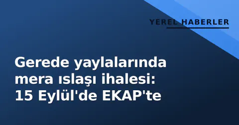Gerede yaylalarında mera ıslaşı ihalesi: 15 Eylül'de EKAP'te