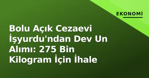 Bolu Açık Cezaevi İşyurdu'ndan Dev Un Alımı: 275 Bin Kilogram İçin İhale