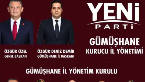 Yeni Parti Gümüşhane İl Örgütü Kuruldu: Özgür Deniz Demir Yönetimi Açıkladı