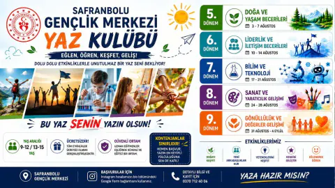Safranbolu Gençlik Merkezi Yaz Kulübü kayıtları başladı: Ücretsiz eğitim fırsatı