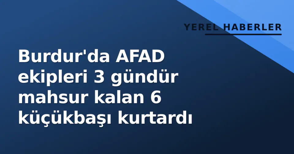 Burdur'da AFAD ekipleri 3 gündür mahsur kalan 6 küçükbaşı kurtardı görseli
