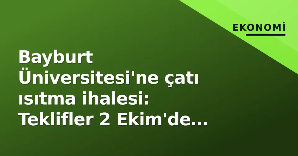 Bayburt Üniversitesi'ne çatı ısıtma ihalesi: Teklifler 2 Ekim'de EKAP'ta açılıyor görseli