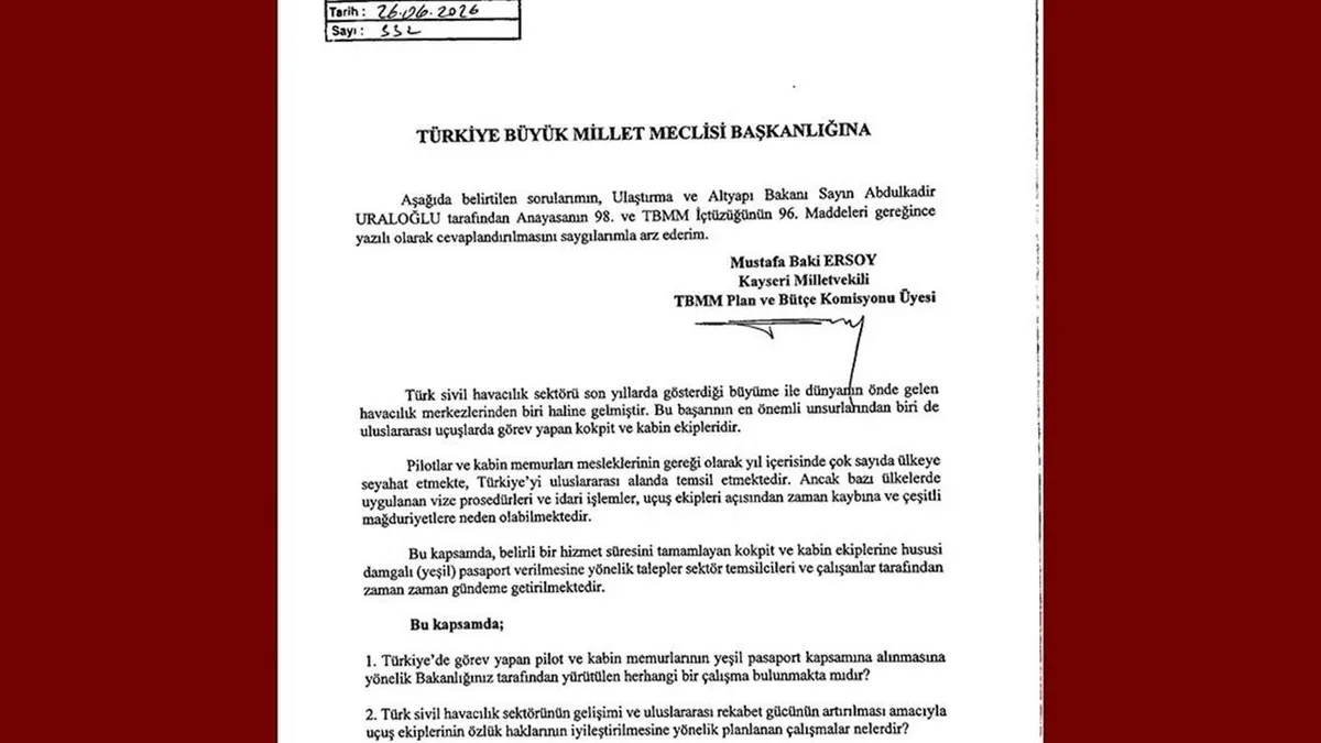 Uçuş Ekiplerine Yeşil Pasaport Hamlesi: MHP'den TBMM'ye Önerge Uçuş Ekiplerine Yeşil Pasaport Hamlesi: MHP'den TBMM'ye Önerge