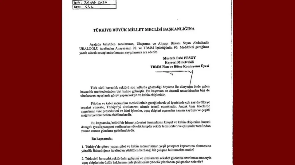 Uçuş Ekiplerine Yeşil Pasaport Hamlesi: MHP'den TBMM'ye Önerge görseli