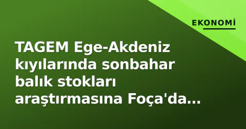 TAGEM Ege-Akdeniz kıyılarında sonbahar balık stokları araştırmasına Foça'da başladı