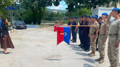 Kofçaz Kaymakamı Seda Ünlü'den Yeni Jandarma Komutanı Teğmen Sema Aygör'e Ziyaret