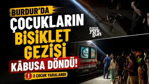 Burdur'da Bisikletle Gezen 2 Çocuk Otomobille Çarpıştı
