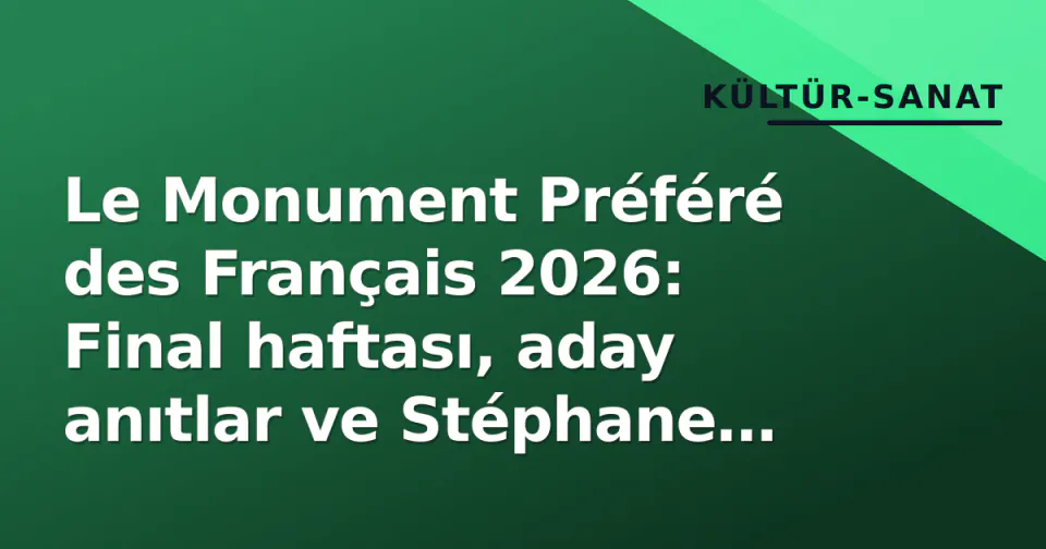 Le Monument Préféré des Français 2026: Final haftası, aday anıtlar ve Stéphane Bern'ın miras mücadelesi görseli