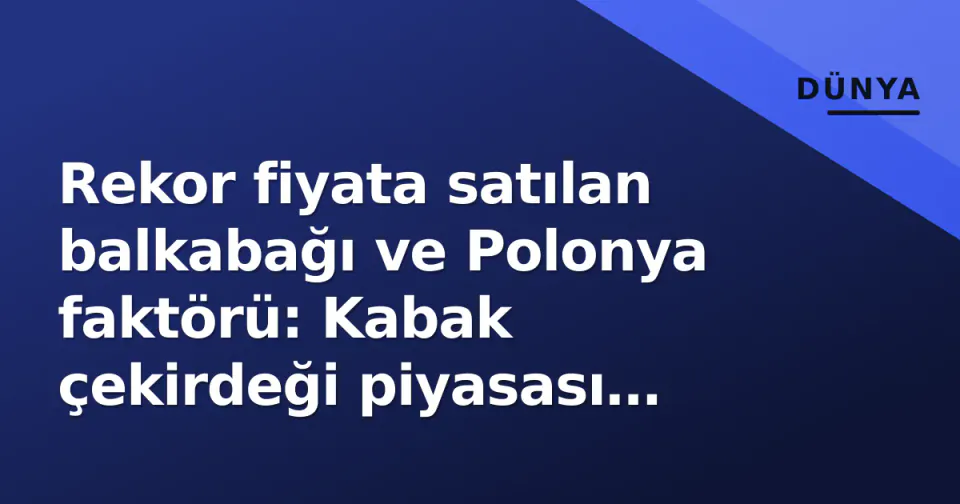 Rekor fiyata satılan balkabağı ve Polonya faktörü: Kabak çekirdeği piyasası dönüşüm yaşıyor görseli