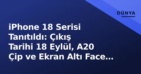 iPhone 18 Serisi Tanıtıldı: Çıkış Tarihi 18 Eylül, A20 Çip ve Ekran Altı Face ID Öne Çıktı