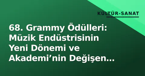 68. Grammy Ödülleri: Müzik Endüstrisinin Yeni Dönemi ve Akademi’nin Değişen Yüzü