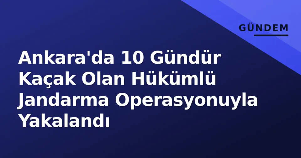 Ankara'da 10 Gündür Kaçak Olan Hükümlü Jandarma Operasyonuyla Yakalandı görseli