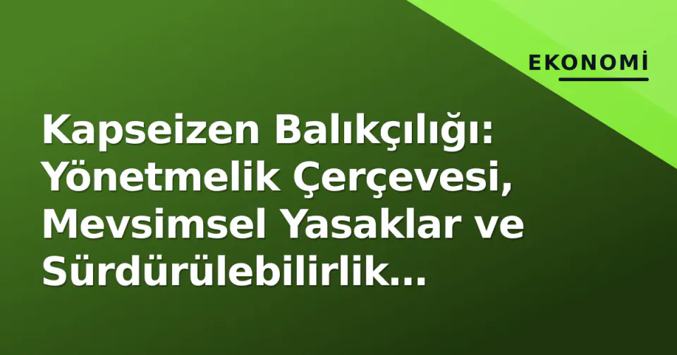 Kapseizen Balıkçılığı: Yönetmelik Çerçevesi, Mevsimsel Yasaklar ve Sürdürülebilirlik Tartışmaları görseli