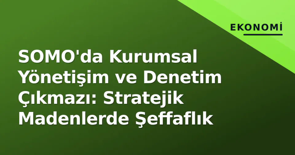 SOMO'da Kurumsal Yönetişim ve Denetim Çıkmazı: Stratejik Madenlerde Şeffaflık görseli