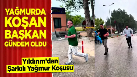 Bilecik'te Renkli Anlar: İl Başkanı Serkan Yıldırım'ın Yağmur Altındaki Enerjisi Dikkat Çekti