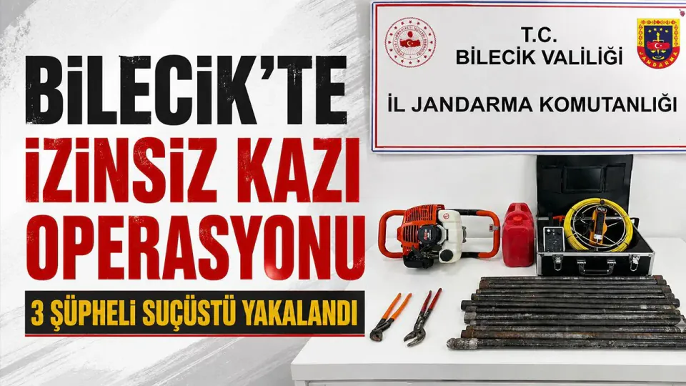 Bilecik'te İzinsiz Kazı Operasyonu: 3 Şüpheli Suçüstü Yakalandı görseli