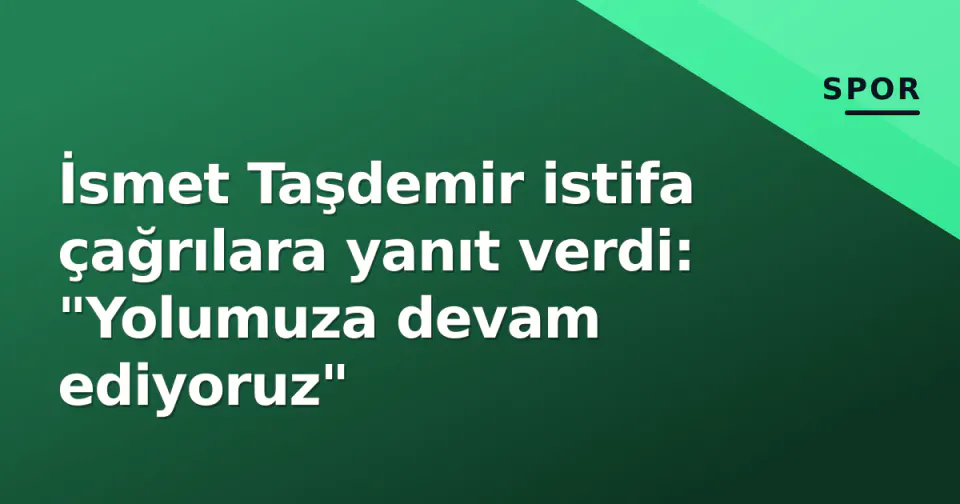 İsmet Taşdemir istifa çağrılara yanıt verdi: "Yolumuza devam ediyoruz" görseli