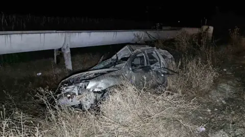 Karaman'da sulama kanalına çarpan otomobil takla attı: Sürücü can verdi