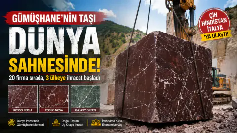 Gümüşhane Mermeri Dünya Pazarında İvme Kazandı: 20 Firma Sıradaki Hedefte