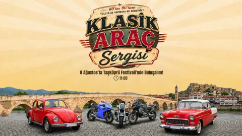 Taşköprü'de Nostalji Rüzgarı: 36. Uluslararası Sarımsak Festivali'nde Klasik Araç Sergisi