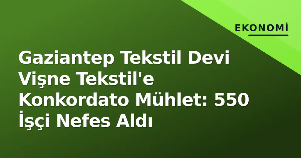 Gaziantep Tekstil Devi Vişne Tekstil'e Konkordato Mühlet: 550 İşçi Nefes Aldı görseli