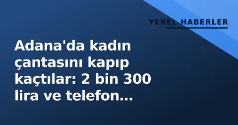 Adana'da kadın çantasını kapıp kaçtılar: 2 bin 300 lira ve telefon çaldırıldı, bir şüpheli yakalandı