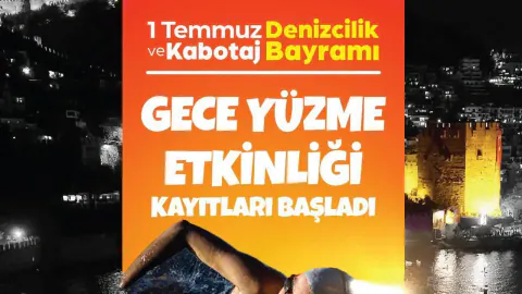 Alanya'da Geleneksel Gece Yüzmesi Başlıyor: Kayıtlar Devam Ediyor