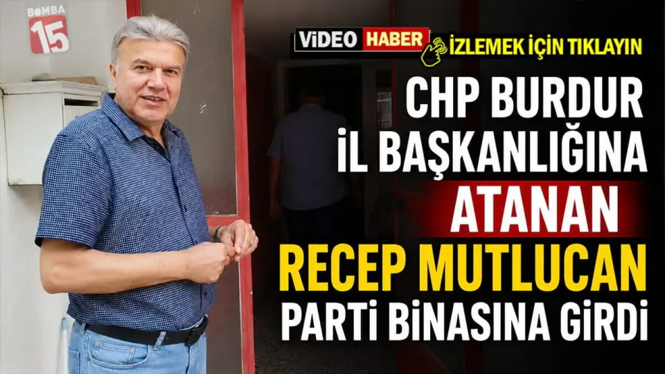 CHP Burdur İl Başkanlığı Görevini Devralan Recep Mutlucan Binaya Girdi görseli