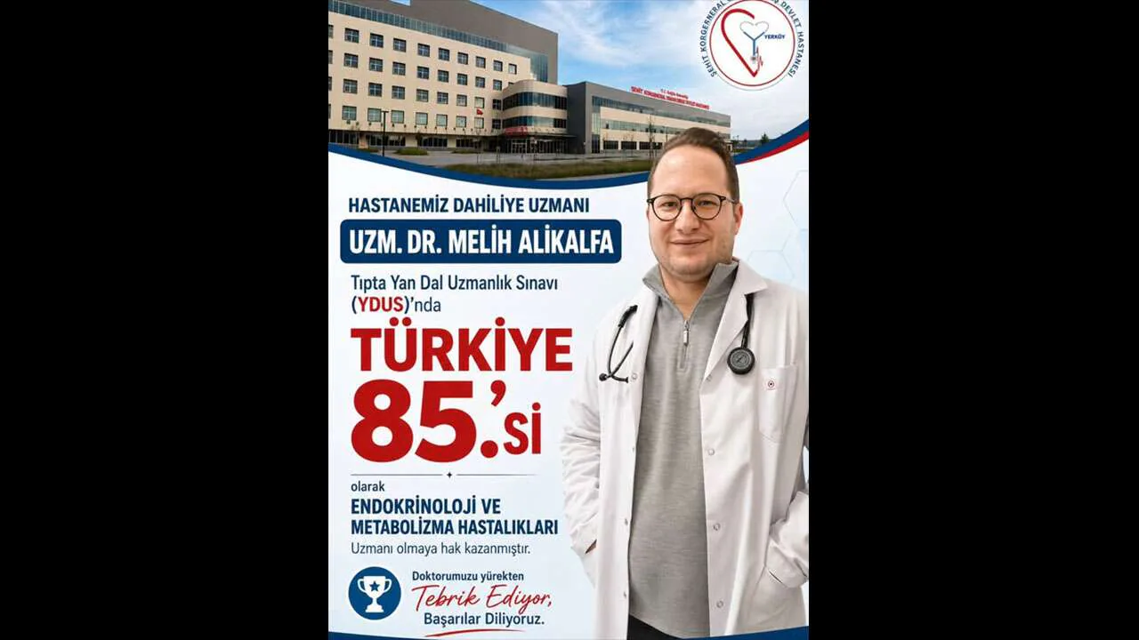 Yozgat Yerköy Devlet Hastanesi'nde Başarı: Melih Alikalfa Türkiye 85.'si Oldu Yozgat Yerköy Devlet Hastanesi'nde Başarı: Melih Alikalfa Türkiye 85.'si Oldu