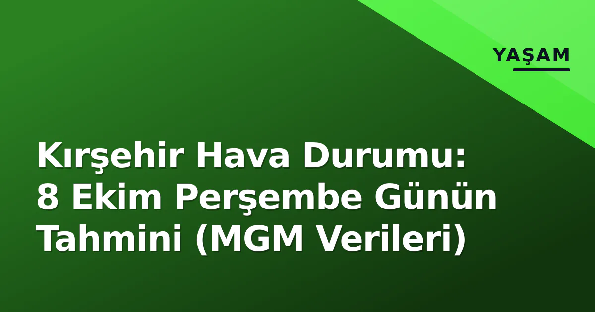 Kırşehir Hava Durumu: 8 Ekim Perşembe Günün Tahmini (MGM Verileri) Kırşehir Hava Durumu: 8 Ekim Perşembe Günün Tahmini (MGM Verileri)