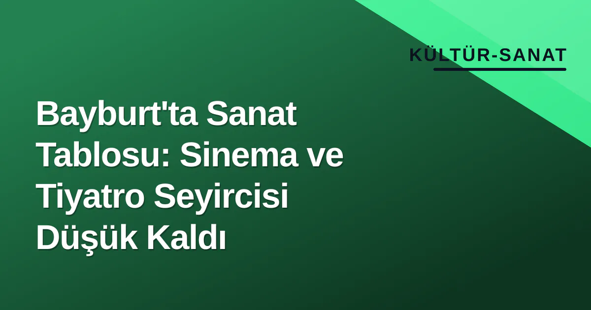 Bayburt'ta Sanat Tablosu: Sinema ve Tiyatro Seyircisi Düşük Kaldı Bayburt'ta Sanat Tablosu: Sinema ve Tiyatro Seyircisi Düşük Kaldı