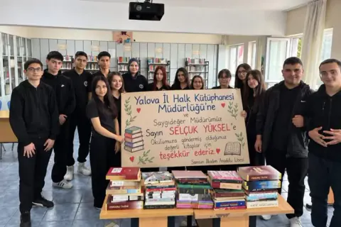 Yalova Halk Kütüphanesi'nden Samsun İlkadım Anadolu Lisesi'ne kitap desteği