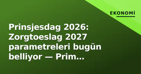 Prinsjesdag 2026: Zorgtoeslag 2027 parametreleri bugün belliyor — Prim artışına ne kadar karşılamak?