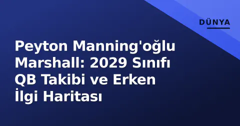 Peyton Manning'oğlu Marshall: 2029 Sınıfı QB Takibi ve Erken İlgi Haritası