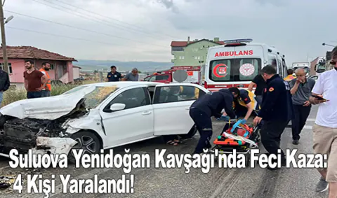 Amasya Suluova Yenidoğan Kavşağı'nda Trafik Kazası: 4 Yaralı