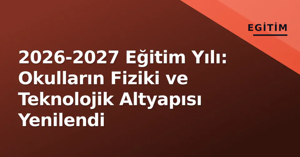2026-2027 Eğitim Yılı: Okulların Fiziki ve Teknolojik Altyapısı Yenilendi görseli