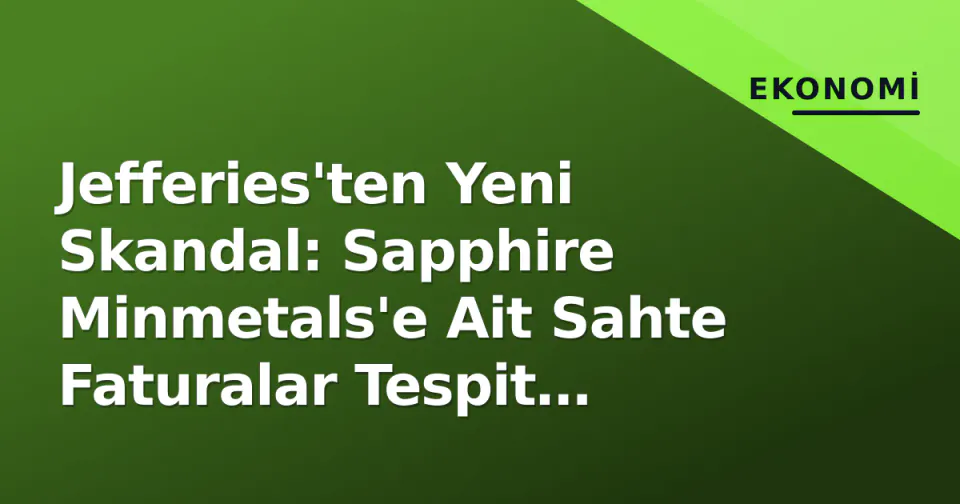 Jefferies'ten Yeni Skandal: Sapphire Minmetals'e Ait Sahte Faturalar Tespit Edildi görseli
