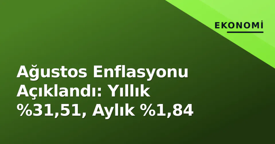 Ağustos Enflasyonu Açıklandı: Yıllık %31,51, Aylık %1,84 görseli