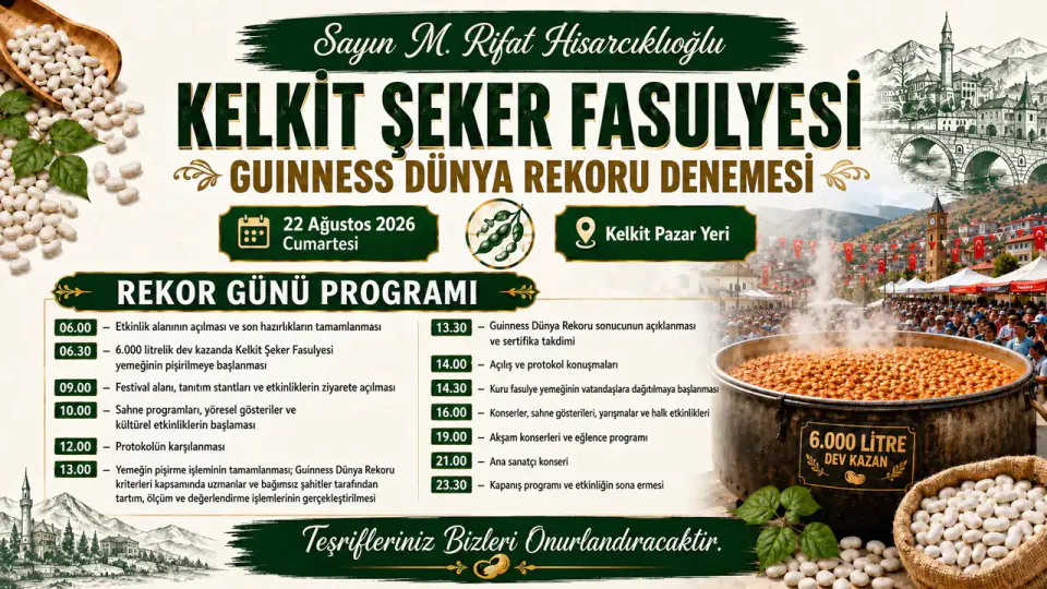 Kelkit Şeker Fasulyesi Guinness Dünya Rekoru İçin Dev Kazanda Kaynıyor görseli